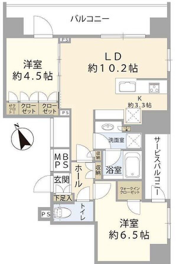 東京メトロ日比谷線 広尾駅まで 徒歩9分(2LDK) 9階の間取り