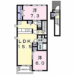 ウィステリアタウン8 2LDKの間取図画像
