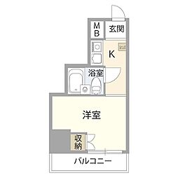 メゾン・ド・ノアロゼ錦町 ワンルームの間取図画像