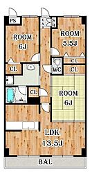 リアライズ花小金井 3LDKの間取図画像