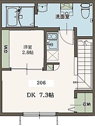 国分寺市日吉町1丁目アパート 1LDKの間取図画像