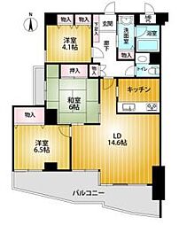 JR青梅線 福生駅 徒歩8分の賃貸マンション 4階3LDKの間取り