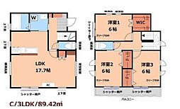 多摩都市モノレール 上北台駅 徒歩12分の賃貸アパート 2階3LDKの間取り