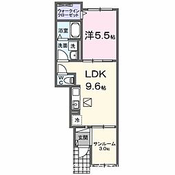 西武多摩湖線 武蔵大和駅 徒歩7分の賃貸アパート 1階1LDKの間取り