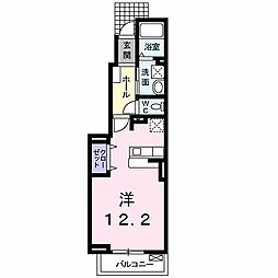 多摩都市モノレール 上北台駅 徒歩14分の賃貸アパート 1階ワンルームの間取り
