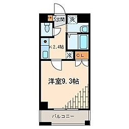 京王線 東府中駅 徒歩12分の賃貸マンション 3階1Kの間取り