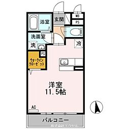西武国分寺線 小川駅 徒歩3分の賃貸アパート 1階ワンルームの間取り