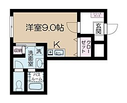 JR青梅線 西立川駅 徒歩10分の賃貸マンション 1階ワンルームの間取り