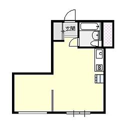 JR八高線 北八王子駅 徒歩16分の賃貸マンション 2階ワンルームの間取り