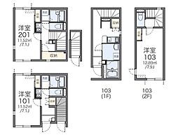 京王線 南平駅 徒歩2分の賃貸アパート 1階1Kの間取り