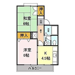 JR横浜線 橋本駅 バス20分 内出下車 徒歩3分の賃貸アパート 1階2Kの間取り