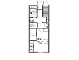 JR八高線 北八王子駅 徒歩10分の賃貸アパート 1階1Kの間取り