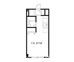 京王高尾線 狭間駅 徒歩14分の賃貸マンション 1階ワンルームの間取り