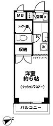 京王相模原線 京王堀之内駅 徒歩17分の賃貸マンション 2階1Kの間取り