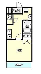 JR中央本線 八王子駅 徒歩20分の賃貸マンション 1階1Kの間取り