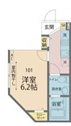 JR中央本線 西八王子駅 徒歩11分の賃貸アパート 3階1Kの間取り