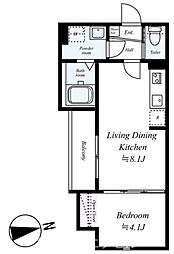 JR五日市線 拝島駅 徒歩7分の賃貸アパート 1階1LDKの間取り