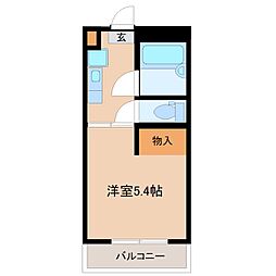 多摩都市モノレール 大塚・帝京大学駅 徒歩4分の賃貸マンション 4階1Kの間取り
