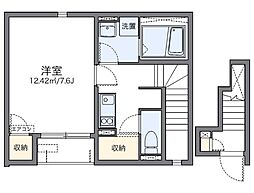 京王線 南平駅 徒歩8分の賃貸アパート 2階1Kの間取り
