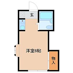 JR中央本線 日野駅 徒歩13分の賃貸アパート 1階ワンルームの間取り