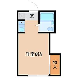 JR中央本線 日野駅 徒歩13分の賃貸アパート 1階ワンルームの間取り