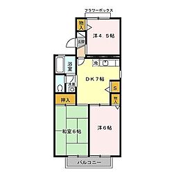 JR中央本線 西八王子駅 徒歩18分の賃貸アパート 1階3DKの間取り