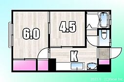 JR中央本線 八王子駅 バス20分 一本松下車 徒歩3分の賃貸アパート 1階2Kの間取り