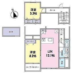 JR八高線 小宮駅 徒歩6分の賃貸アパート 2階2LDKの間取り