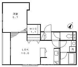 JR中央本線 豊田駅 徒歩5分の賃貸マンション 3階1LDKの間取り