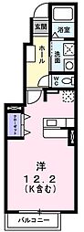 JR五日市線 拝島駅 徒歩14分の賃貸アパート 1階ワンルームの間取り