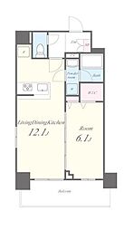 JR中央本線 八王子駅 徒歩9分の賃貸マンション 10階1LDKの間取り