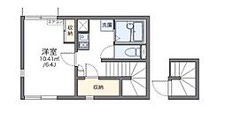 JR横浜線 片倉駅 徒歩9分の賃貸アパート 2階1Kの間取り