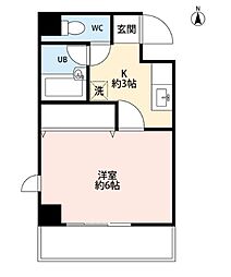 多摩都市モノレール 大塚・帝京大学駅 徒歩2分の賃貸マンション 4階1Kの間取り