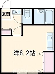 JR中央本線 西八王子駅 徒歩8分の賃貸アパート 1階ワンルームの間取り