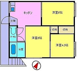 コーポ坂本B 3DKの間取図画像