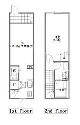 八王子市北野町アパート 1LDKの間取図画像