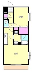 グランデージ2 1LDKの間取図画像