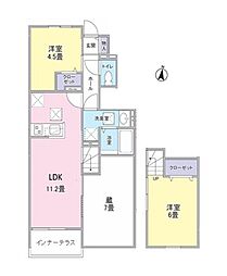 福生市大字福生アパート 2LDKの間取図画像