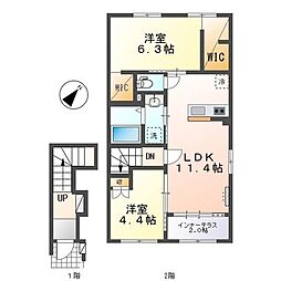 クレリア 2LDKの間取図画像