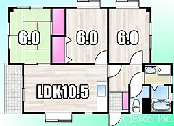 シャンゼール多摩2 3LDKの間取図画像