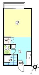 サン・コーポラス1 1Kの間取図画像