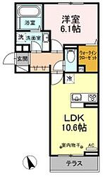 エターナル武田 1LDKの間取図画像