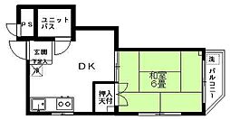 池田ビル 3階1DKの間取り