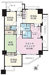 シャリエ川口本町グリーンマークス 4LDKの間取図画像