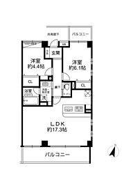 KITANO MAISON KOBE 2LDKの間取図画像