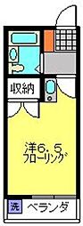 岩崎ハイム 2階ワンルームの間取り