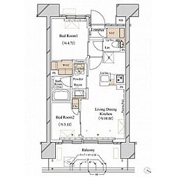 ブランシエスタ新丸子リバーフロント 2LDKの間取図画像