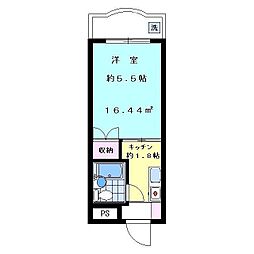 MAZYAハイタウン新丸子2 1Kの間取図画像