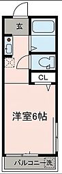 グリーンハウス綱島 ワンルームの間取図画像