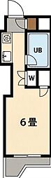 スカイコート綱島2 ワンルームの間取図画像